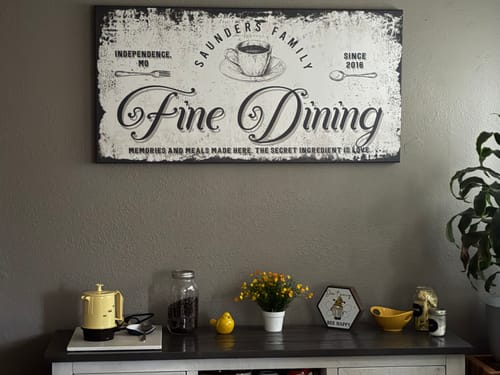 Customer photo review of Coffee Canvas Art, Coffee Bar Sign, Coffee Sign, Coffee Sign Custom, Custom Sign, Housewarming Gift for New Home