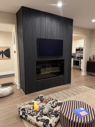 Customer photo review of Acoustic Slat Wall Panel | Black Oak | Premium 3-Sided Wood Veneer