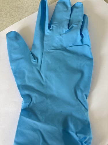 Customer photo review of Nitrile Gloves 8 mil Disposable Powder Free 50 Gloves Per Box