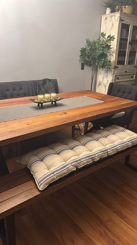 Customer photo review of Cojín de Banqueta Bari Azul 120x40x4