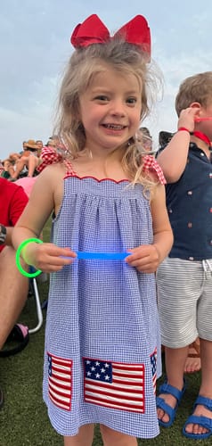 Customer photo review of American Flag Blue Gingham Aurora Dress