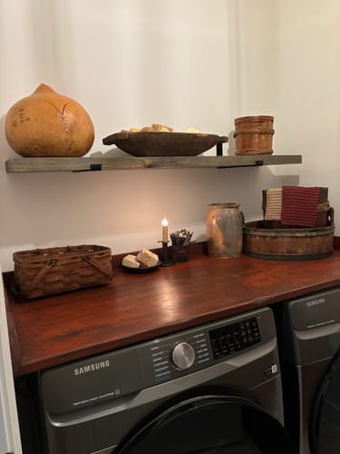 Customer photo review of Rustic Shelves with Brackets