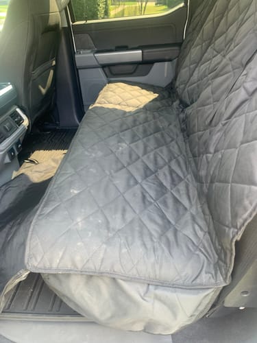 Customer photo review of Crew Cab Truck Seat Cover with Hammock for Fold Up Seats - Passenger Side