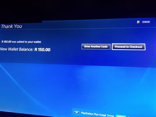 Customer photo review of PSN Wallet Top Up R150. Digital code will be emailed