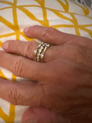 Customer photo review of Bamboo Ring With Stones