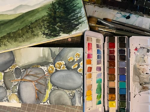 Customer photo review of TRUPTI'S PLEIN AIR WATERCOLOR PALETTE