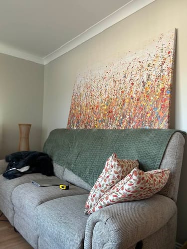 Customer photo review of Cheerful Autumn Canvas Print