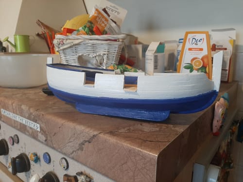 Reseña con foto de un cliente sobre Maqueta Barco Calella