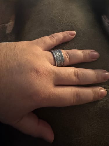 Customer photo review of Momento Mori Silver Coin Ring