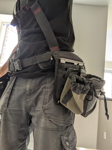 Customer photo review of DiamondBack Toolbelts | Speed Square Pocket X V2.0