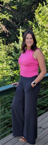 Customer photo review of Chloe Ruffle Tall Tank - Pink