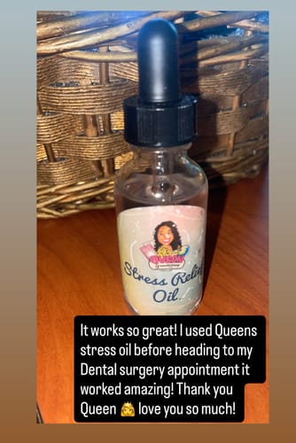 Customer photo review of Stress Relief Oil Mist infused with Amethyst crystals, Therapeutic Essential Oils & Reiki blessed by Queen