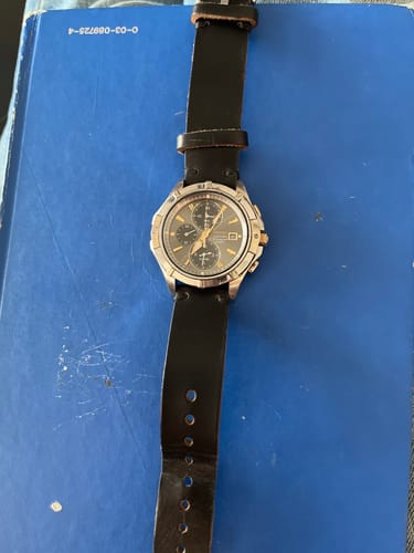 Customer photo review of Horween Leather Watch Strap – Handmade in USA – Black