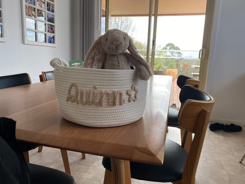 Customer photo review of Baby Knits™ Personalized Knitted Basket