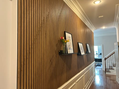 Customer photo review of Acoustic Slat Wall Panel | Natural Oak | Premium 3-sided Wood Veneer