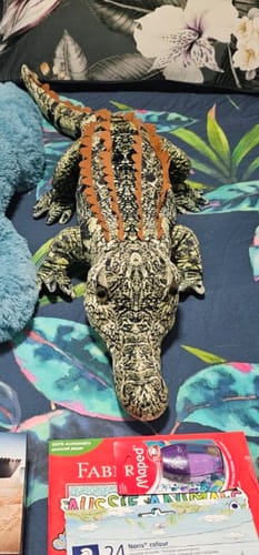 Customer photo review of Fresh Water Crocodile Plushie