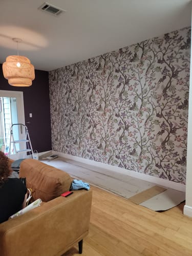 Customer photo review of Ava - Chinoiserie Peonies Trees & Birds Wallpaper
