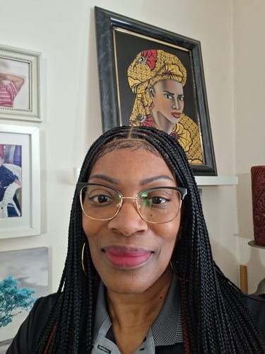 Customer photo review of Knotless Braid Wig, Swiss Full Lace, Color 1, Glueless, Small Knots - Patsy