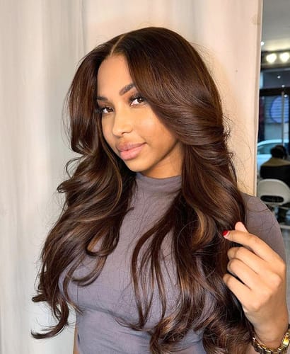 Customer photo review of Loose Body Wave Glueless Wig Invisible Small Knots 5x5 Swiss HD Pre-Cut Lace 180% Density