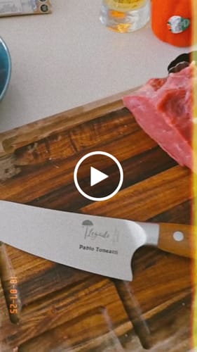 Customer video review of PELLÍN - Cuchillo Chef Acero Alemán Premium Hoja 19 cm LEGADO