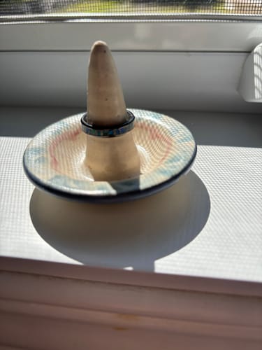 Customer photo review of Titanium Carbide Ring with Cremation Ashes