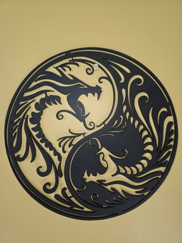 Customer photo review of Dragon Ying Yang Wall Art