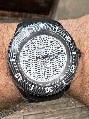 Customer photo review of Oceaneva 6000m Deep Marine Explorer VI Grade 5 Titanium Automatic Watch White Dial