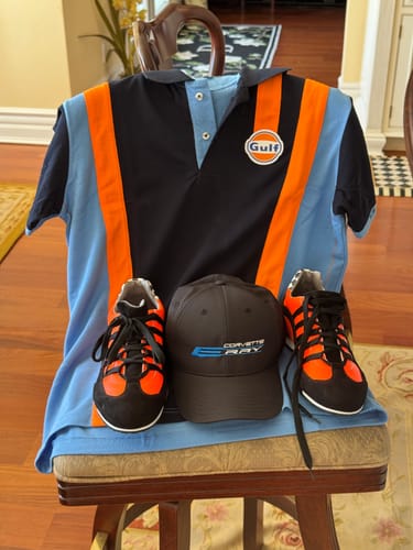 Customer photo review of Gulf Racing Team Polo in Navy