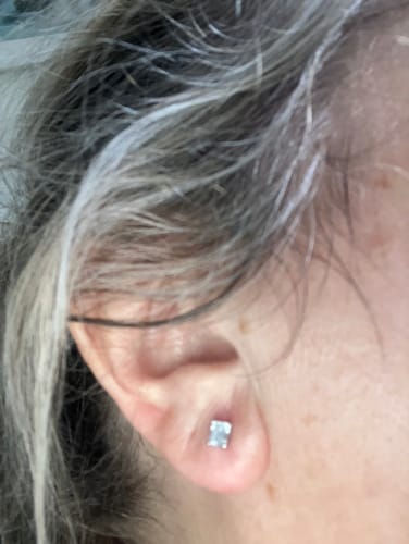 Customer photo review of World's First Lab Grown Diamond Sleep Stud Earrings