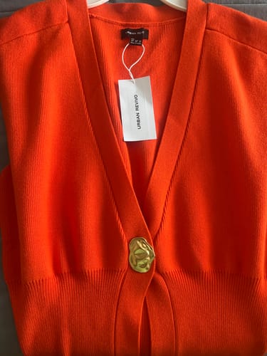 Customer photo review of Sleeveless Knitted V-Neck Cardigans