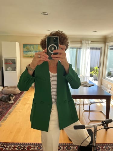 Customer photo review of Janette Blazer - Butter Ponte :: Shamrock