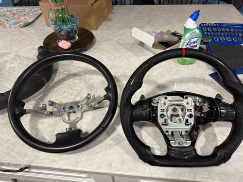 Customer photo review of Genuine Carbon Fiber Steering Wheel With Button Trim For C6 Corvette 2006-2011