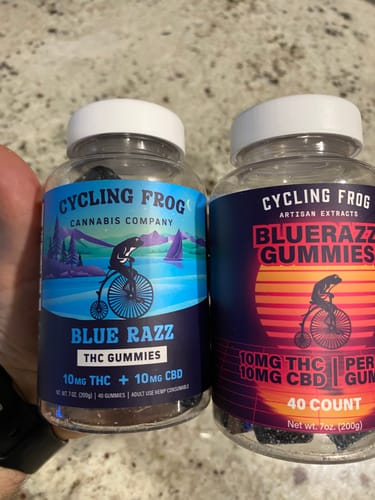 Customer photo review of BlueRazz Gummies, 10mg THC + 10mg CBD