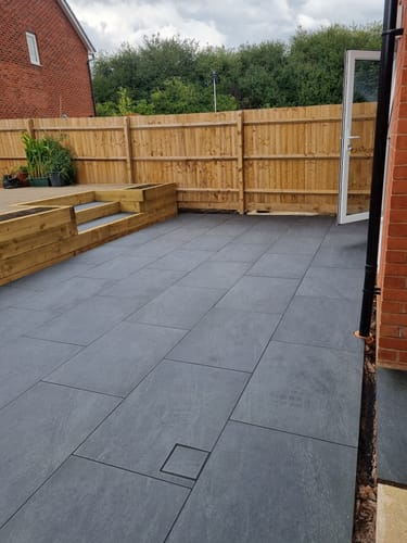 Customer photo review of Anthracite - Black Porcelain Paving Tiles - 900 x 600 x 20mm