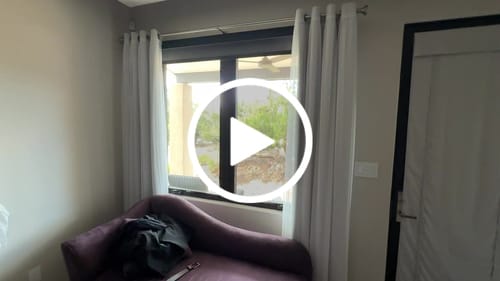 Customer video review of SmartWings Hardwired Motorized Roller Shades 100% Blackout Dual-Sided Bouvardia