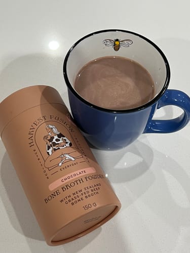 Customer photo review of Chocolate Bone Broth Powder