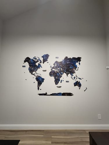 Customer photo review of 3D Wooden World Map Space