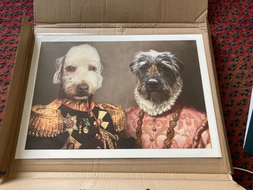 Customer photo review of The General & The Duchess – Custom Vintage Pet Portrait