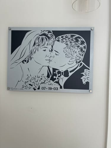 Customer photo review of Wedding Anniversary Metal Portrait