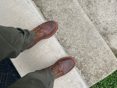 Customer photo review of Indiana Jones MocToe Boot -luosjiet®boots - Tan Refresh Waxy