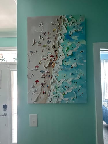 Customer photo review of Beachfront Painting Coastal Wall Art