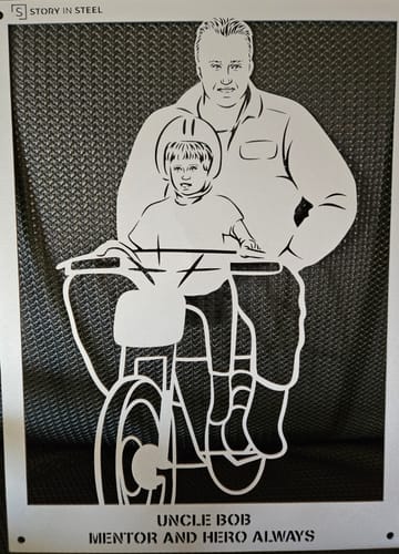 Customer photo review of Memorial Metal Portrait