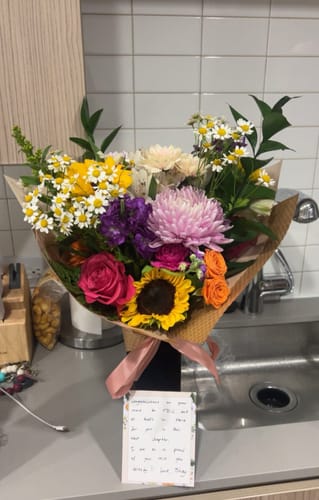 Customer photo review of Sunny bunny bouquet