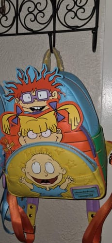 Customer photo review of Loungefly Nickelodeon Rugrats Tommy, Chuckie, and Angelica Triple Pocket Mini Backpack - 707 Street Exclusive