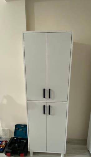Customer photo review of Rani F1 Çok Amaçlı Dolap 4 Kapaklı 6 Raflı Banyo Kiler Mutfak Dolabı Beyaz M4