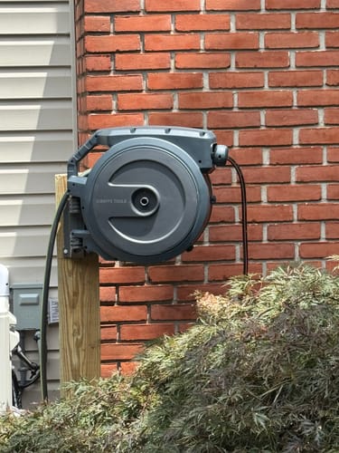 Customer photo review of Retractable Garden Hose Reel 62ft-155ft