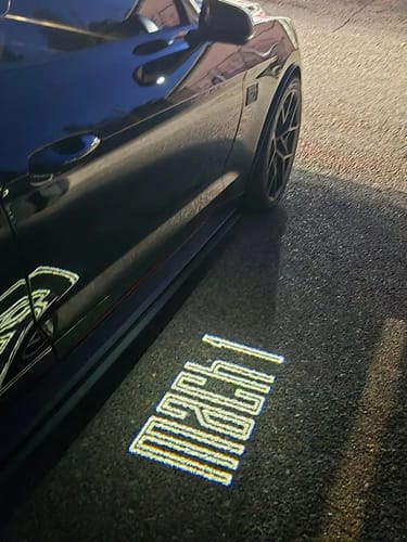 Customer photo review of LED Side Mirror MACH1 Projector Puddle Lights Pair for Ford Mustang 2015-2025