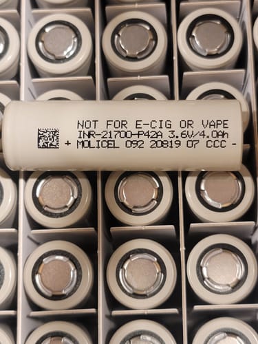 Customer photo review of Molicel P42A 21700 4200mAh 45A Battery