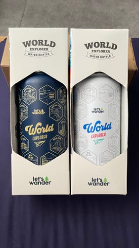 Customer photo review of Let's Wander™ World Explorer Water Bottle + Stickers