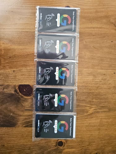 Customer photo review of NFC Google Review Card